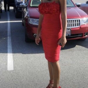 Strapless red Dress